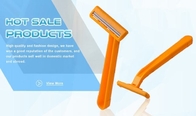 Orange Color Twin Blade Disposable Razor Customized Logo With Anti - Drag Blades