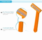 Orange Color Twin Blade Disposable Razor Customized Logo With Anti - Drag Blades