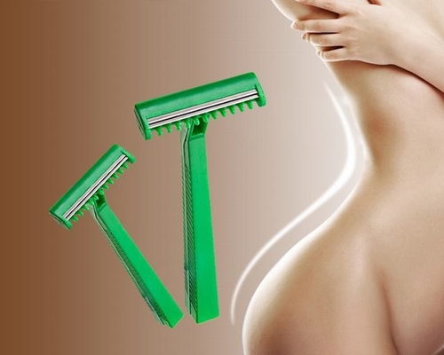 Extremely Sharp Medical Razor Disposable Single Blade Medical Razor Green Color