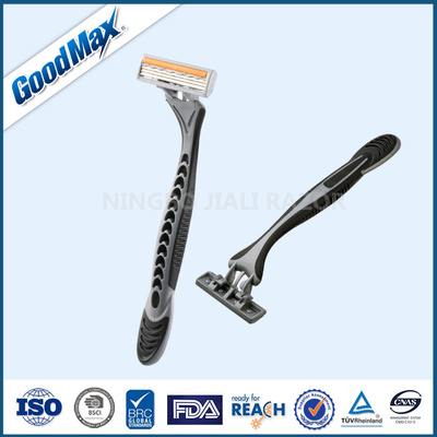 Rubber Grip Mens Disposable Razors Customer Logo With Pivoting Rounded Head