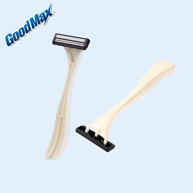Twin Blade Throw Away Razors Comfort Close Shave Handle Material PP / PS / Rubber