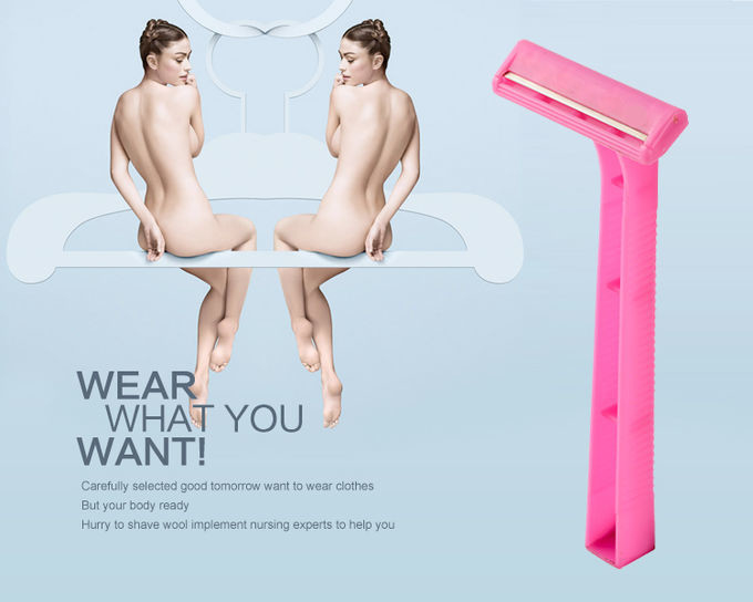 Custom Logo Single Blade Disposable Razor Pink Color Lubricating Strip With Aloe